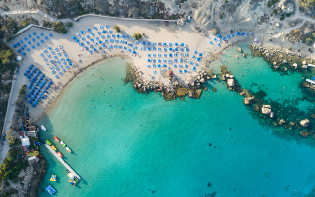Top-down Konos Beach Protaras Cyprus